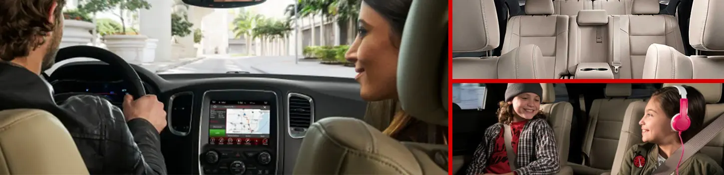 kokpit pasazerka i kierowca dzieci dodge durango